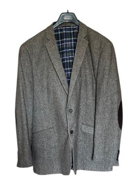 US Polo Men's Gray Blazer with Elbow Patches